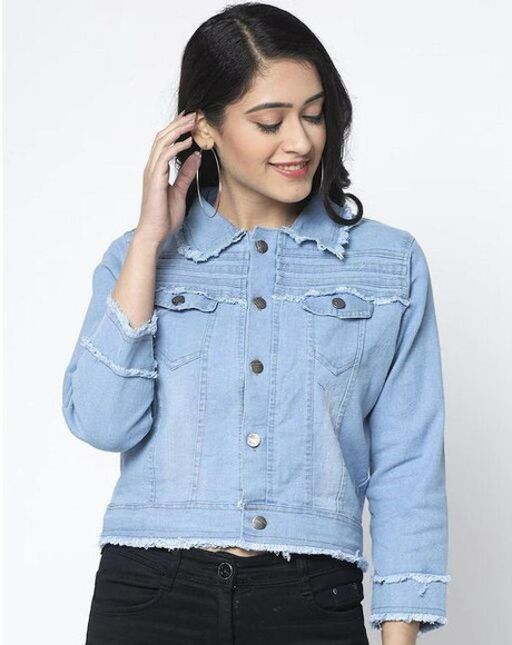 Dilgul Women's Denim Jacket Casual Long Sleeve Basic Button Down Denim Jean Jacket Blue XS