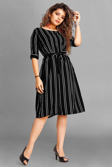 black and white knee length dress Arabian Toile Audrey Dress #4 Long Dress main image 0