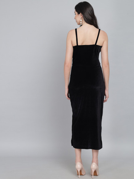ワンピース vrisko medicaldress black VIBIS Apparel Women A-line Black Midi/Calf Length Dress
