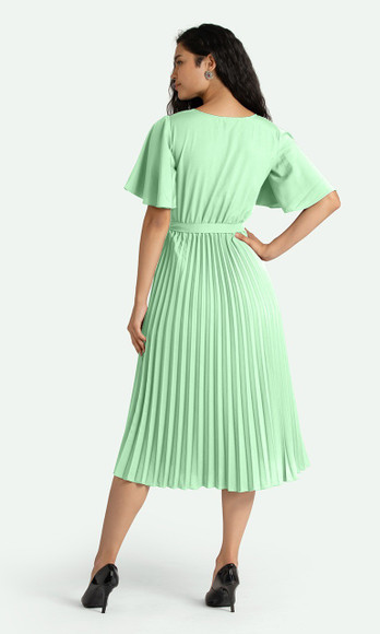 limelight green dress Fluidity retro dress in limelight for women main image 0