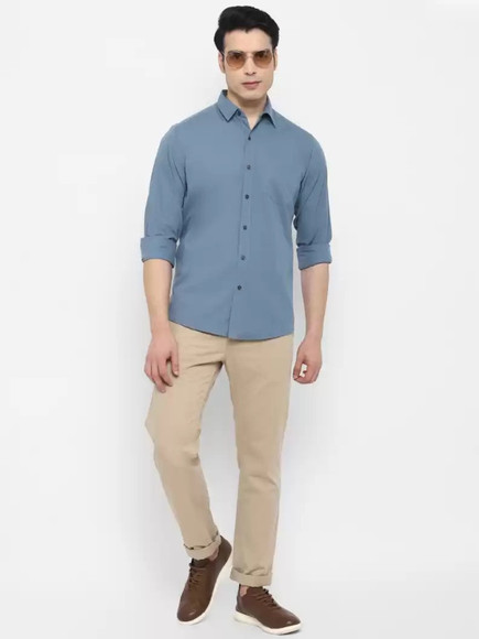Mark Jillion Men Solid Casual Blue Shirt - Buy Mark Jillion Men