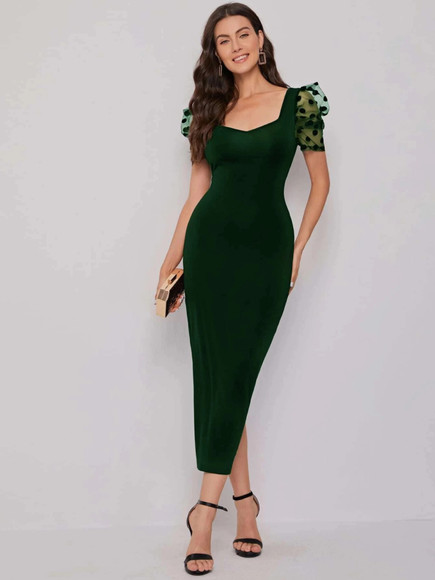 long sleeve bodycon dress pattern Vintage Long Sleeve Plaid Pattern Bodycon Dress  Verkadi