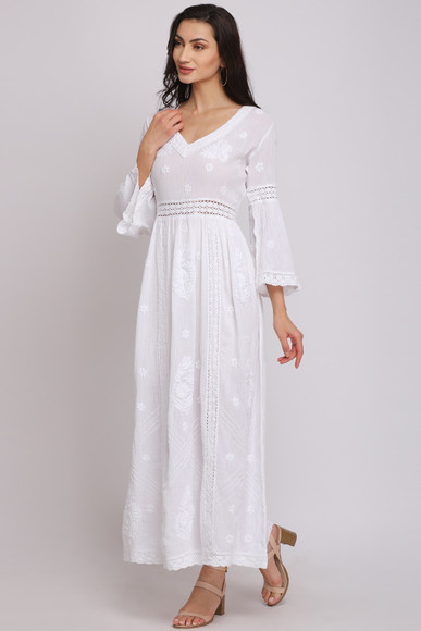 chikan maxi dress Chikan Long Beach Cover-up Ananya by Rose