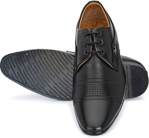 gold black dress shoes Men's Black Wingtip Brogue Suede Dress Shoes main image 1