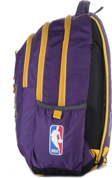 【新品未使用品】NBA LAKERS ドラムバッグ 紫と黄色 ロサンゼルス・レイカーズ サテン ダッフル バッグ バイ Mitchell & Ness