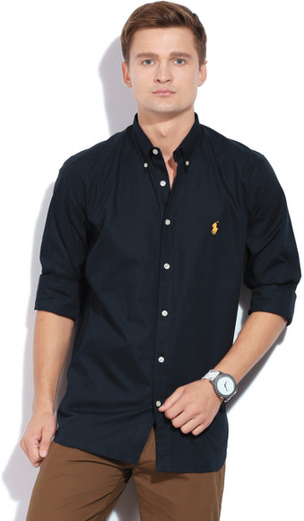 ralph lauren navy dress shirt Polo Ralph Lauren Linen Shirt