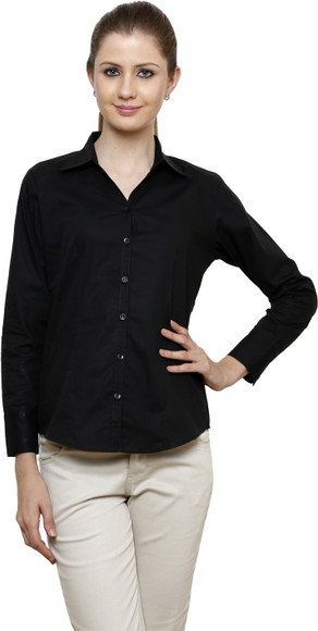 ブランドガールです Zx3 Women Solid Formal Black Shirt - Buy Black Zx3 Women Solid