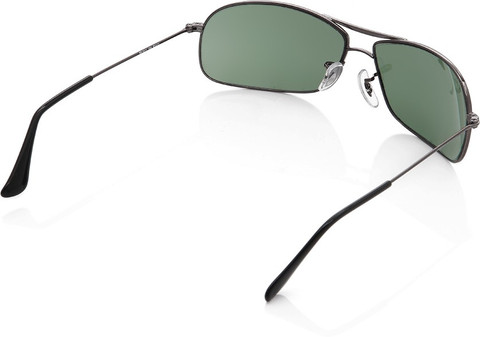 Buy Ray-Ban Rectangular Sunglasses Green For Men Online @ Best