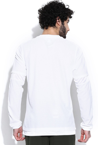 8egreedy long WhiteＴシャツ ADIDAS Printed Men Round Neck White T-Shirt - Buy White