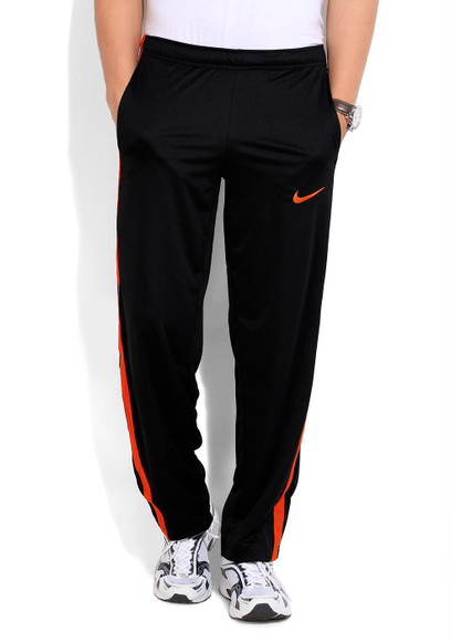 black and orange nike track pants