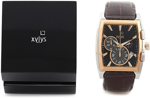 ssy Buy Online Xylys Swiss Multifunction Black Leather Strap Black