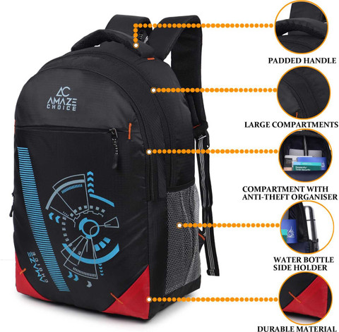 Amaze choice bags batak red 30 L Laptop Backpack black - Price in
