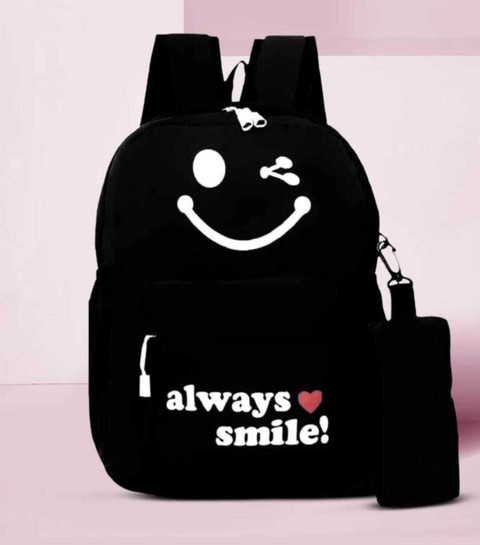 Trenzu ALWAYS SMILE 3 L Backpack BLACK - Price in India | Flipkart.com