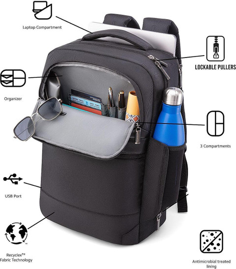 american tourister rubio polyester zip closure laptop backpack (BLACK, – Bag Factory® 2.0 Backpack 01 R 16