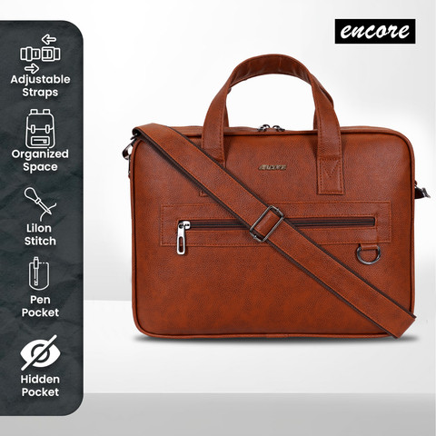 Esport ENCORE LEATHER PORTFOLIO OFFICE BAG (P 15) TAN Medium