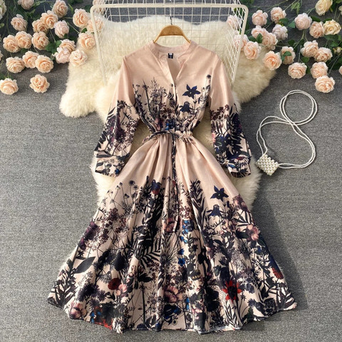 baba fashion dress baba fashion Women Fit and Flare Beige, Brown Above Knee/Mid Thigh Length  Dress