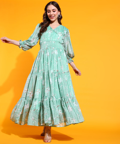 ARK DRESSES Women Empire Waist Multicolor Maxi/Full Length Dress - Buy ARK  DRESSES Women Empire Waist Multicolor Maxi/Full Length Dress Online at Best  Prices in India | Flipkart.com