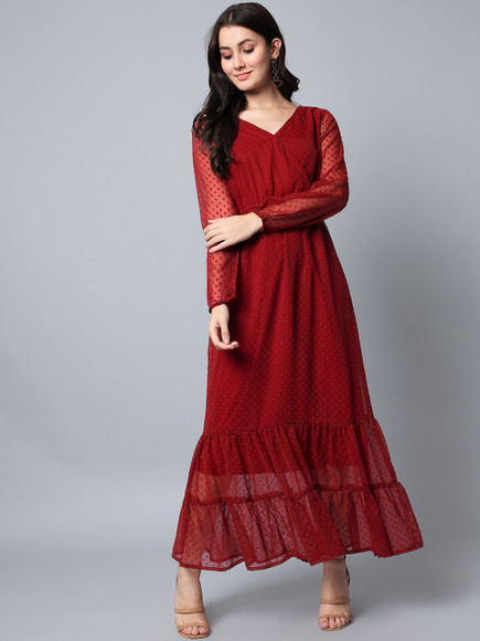 hello design dress Buy HELLO DESIGN Women Floral Printed Flared Sleeve Georgette Fit and Flare  Maxi Dress - Dresses for Women 36211810