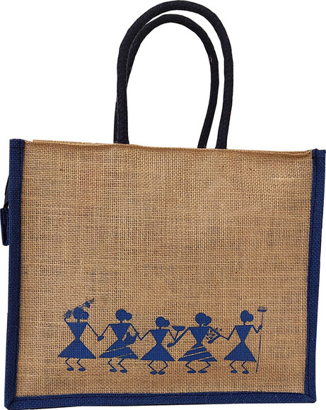Buy The Jute World Women Blue Hand-held Bag Cream and Blue Online @ Best  Price in India | Flipkart.com