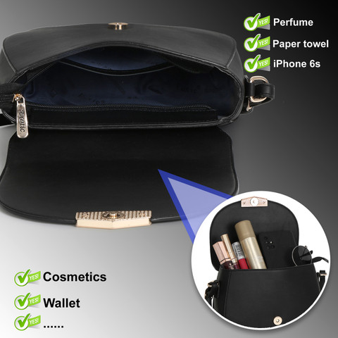 Exotic Black Sling Bag Halfmoon sling bag Black - Price in India