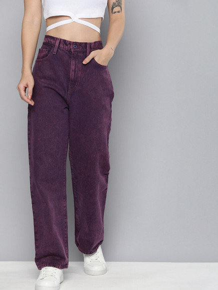 Jean Super Skinny Levi's Pour Fille - Taille 12 - Violet - Taille Ajustable - Occasion