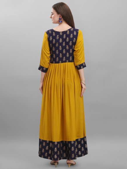 dark blue and yellow combination dress Magnetic Me Multi Gingham Woven Girls Tiered Dress 3T