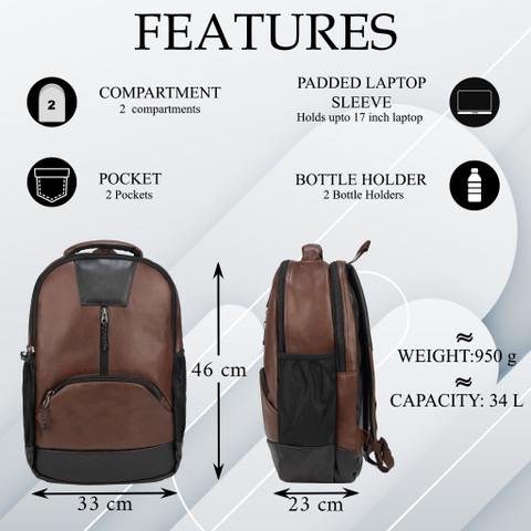 F Gear 18 inch Laptop Backpack Brown - Price in India | Flipkart.com