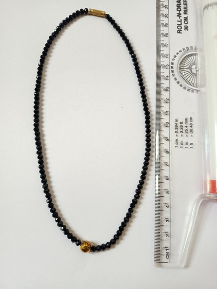 Haryali Yek mani 4mm black crystal 18 inch mangalsutra for woman