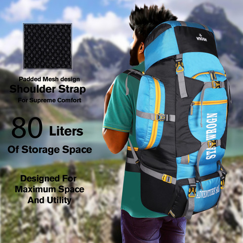 WROGN Trekking Bag Hiking Backpack Travel Backpack Rucksack - 80 L NAVY  BLUE - Price in India | Flipkart.com