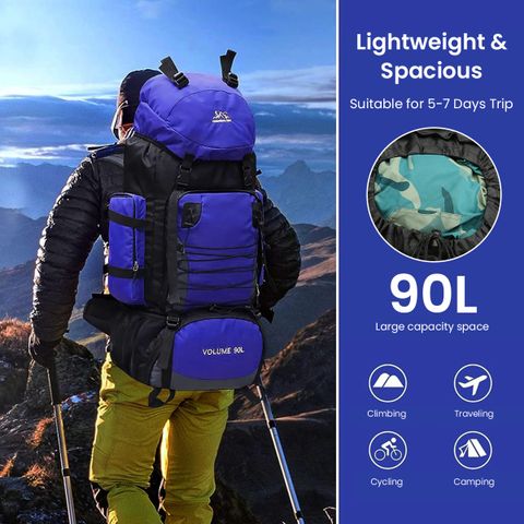 ELEPHANTBOAT 90L Extra Large Travel Backpack Hiking Trekking Bag Camping  Rucksack bags Rucksack - 90 L Light Blue - Price in India | Flipkart.com