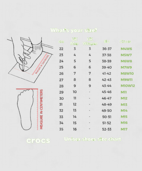 c9 size in crocs c6 cm