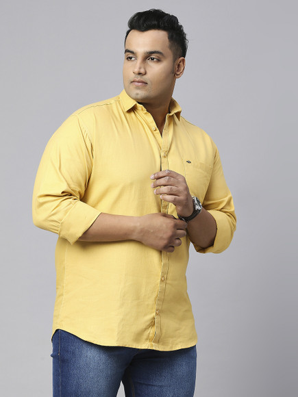 HERILL イエローシャツ 10XL CLOTHING CO. Men Solid Casual Yellow Shirt - Buy 10XL