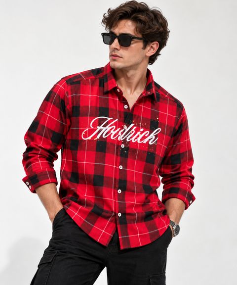 Comforts Men Boxy Fit Checkered Spread Collar Casual Shirt - Image 7