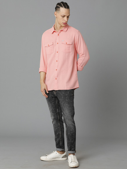 open lace back dress Cinch Boy's Pink Solid Twill Button-Down Western Shirt Xs