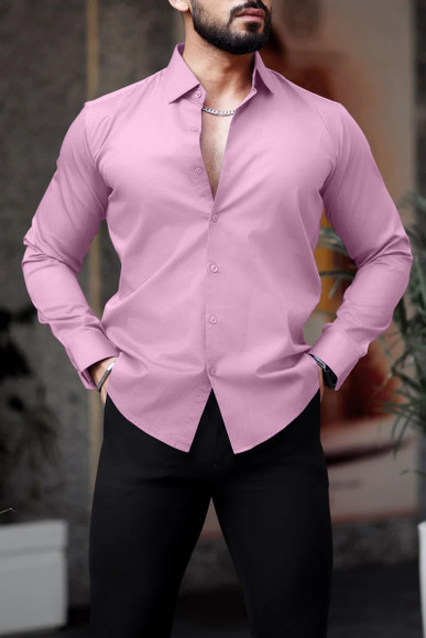 Oversized Pink Satin Button Up Shirt Wyre Slim Fit Party Wear Shirt For Men  Stylish 100%