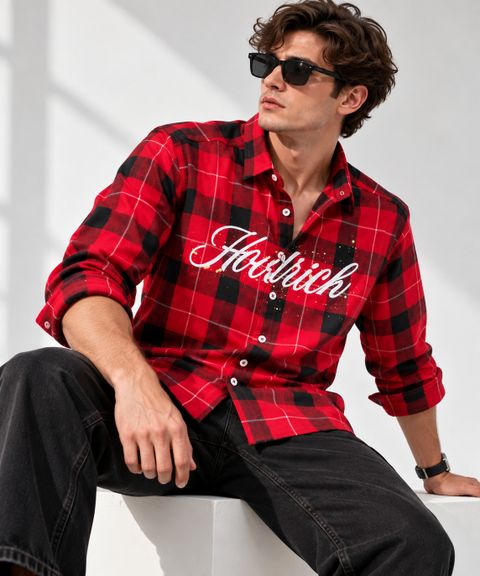 Comforts Men Boxy Fit Checkered Spread Collar Casual Shirt - Image 5