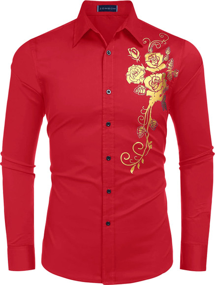 ZAVNI Men Printed Casual Red, Gold Shirt - Buy ZAVNI Men Printed Casual Red,  Gold Shirt Online at Best Prices in India | Flipkart.com