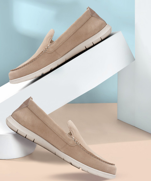 Clark’s Loafers Mens Flexway‎ Band Beige Suede Casual Shoes Size 9 NWT Clarks Flexway Step Slip-On - Free Shipping | DSW main image 4