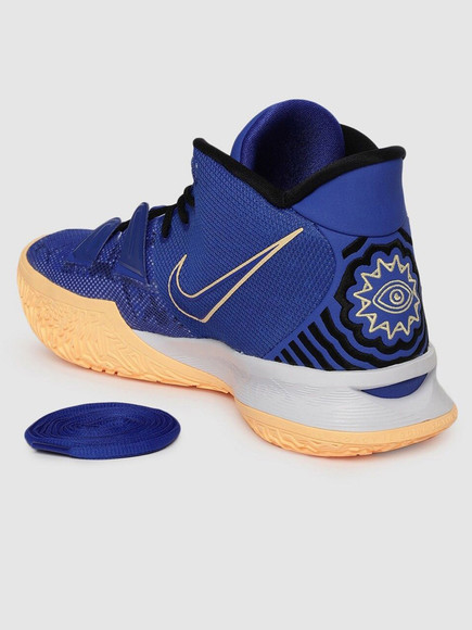 NIKE Men Blue KYRIE 7 EP Mid-Top Basketball Shoes Basketball Shoes