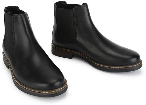 Marks & Spencer Black Leather Chelsea Chukka Boots - Men Marks And Spencer's Men's Boots Cheap M S Mens  main image 4