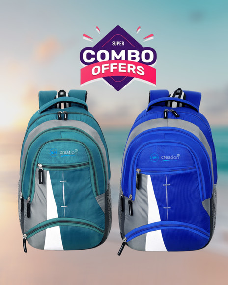 backpack with laptop compartment flipkart AFS Fashion Medium 35L Waterproof School/College/Office Laptop Backpack Bag  -Combo pack of 2 35 L Laptop Backpack Rama Green & Green Royal Blue - Price  in India