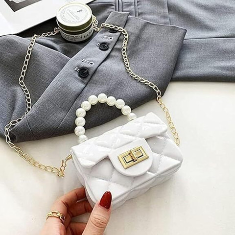 SCRE:EN ＜MINI SHOULDER BAG＞　white ANGELKIS White Hand-held Bag Angel Kiss Mini Purse sling bag for