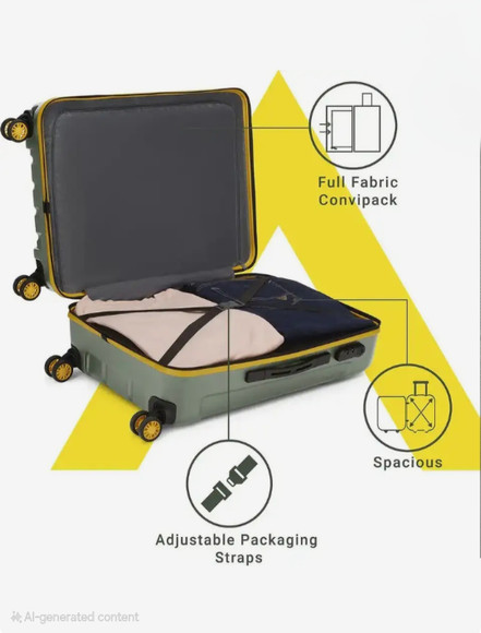ALPHAICON フルスーツ 4L イエロー・グレー ARISTOCRAT SLANTZ PRO 65 ( MEDIUM SIZE ) Check-in Suitcase 8