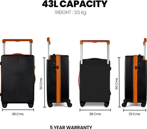 carbonado Exodus Cabin Wide Handle Trolley Luggage Built-in TSA
