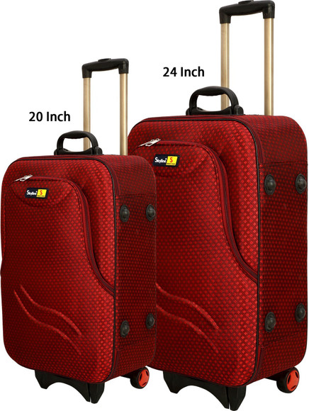 SKYLINE 20-24Inch Pack Of 2 Trolley Men Expandable Cabin & Check