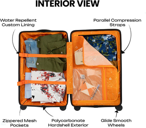 carbonado Exodus Cabin Wide Handle Trolley Luggage Built-in TSA