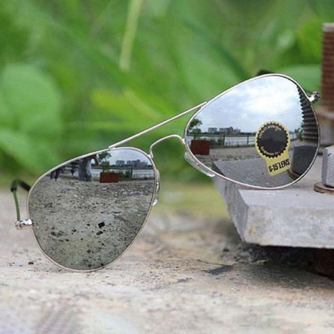 l silver 小物 sunglasses S18433 LK Metal STUDIO Lenskart Aviator Rim Full Silver Green 小物