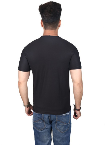 mspsports Solid Men Round Neck Black T-Shirt - Buy mspsports Solid