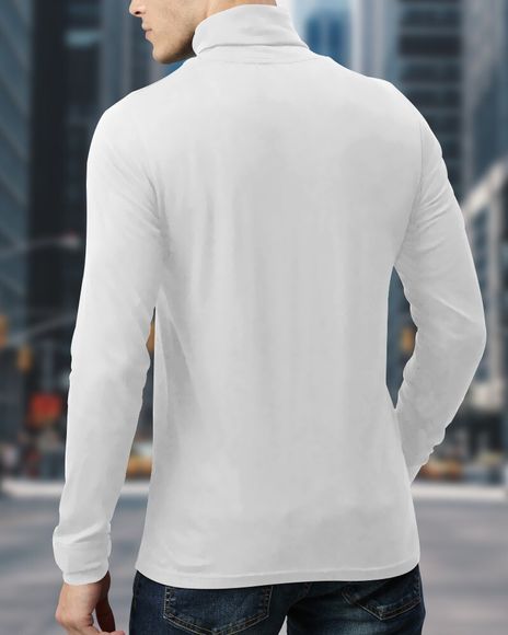 VERTICALS Solid Men High Neck White T-Shirt - Buy VERTICALS Solid