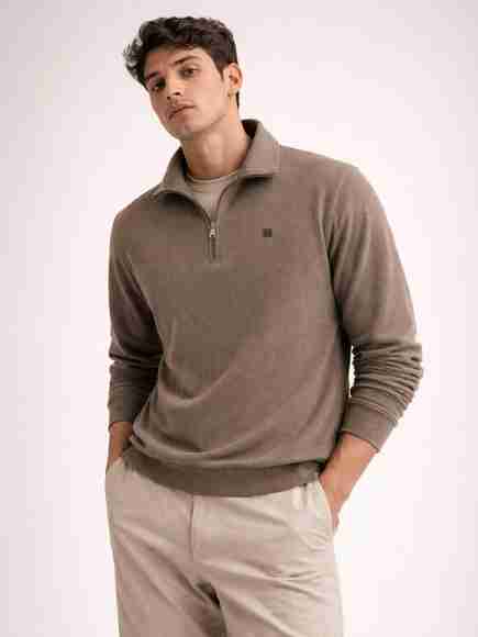 Raj fashion Men's Solid Embroidered Polo Neck Reversible Brown T-Shirt - Image 5